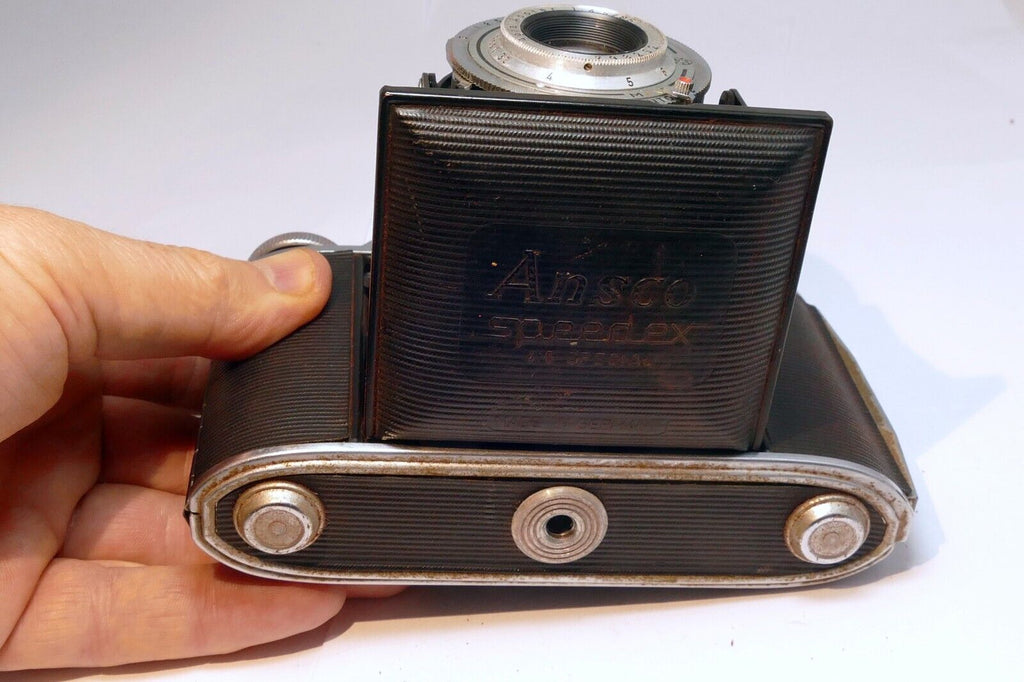 Agfa-Ansco Speedex Special Folding Camera With 85mm f/4.5 Apotar Lens 4X5 medium