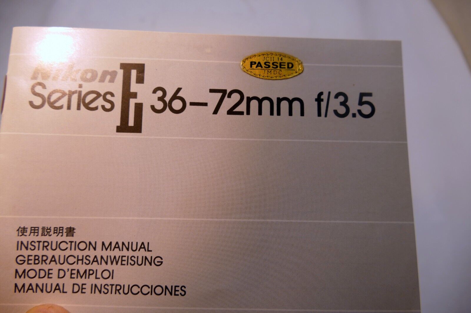 Nikon E series 36-72mm f3.5 Ai-s LENS Instruction Guide Manual 1981
