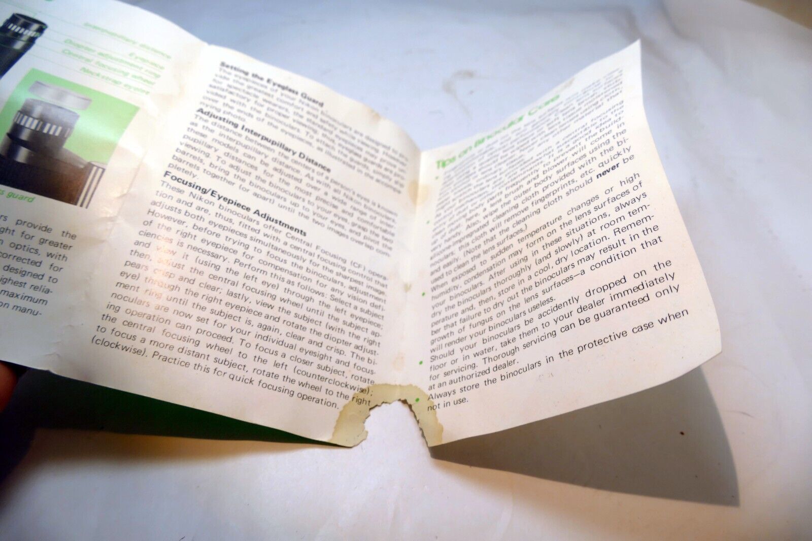 Nikon Binoculars Model 6X18 7X21 8X24 Instruction Guide Manual English vintage