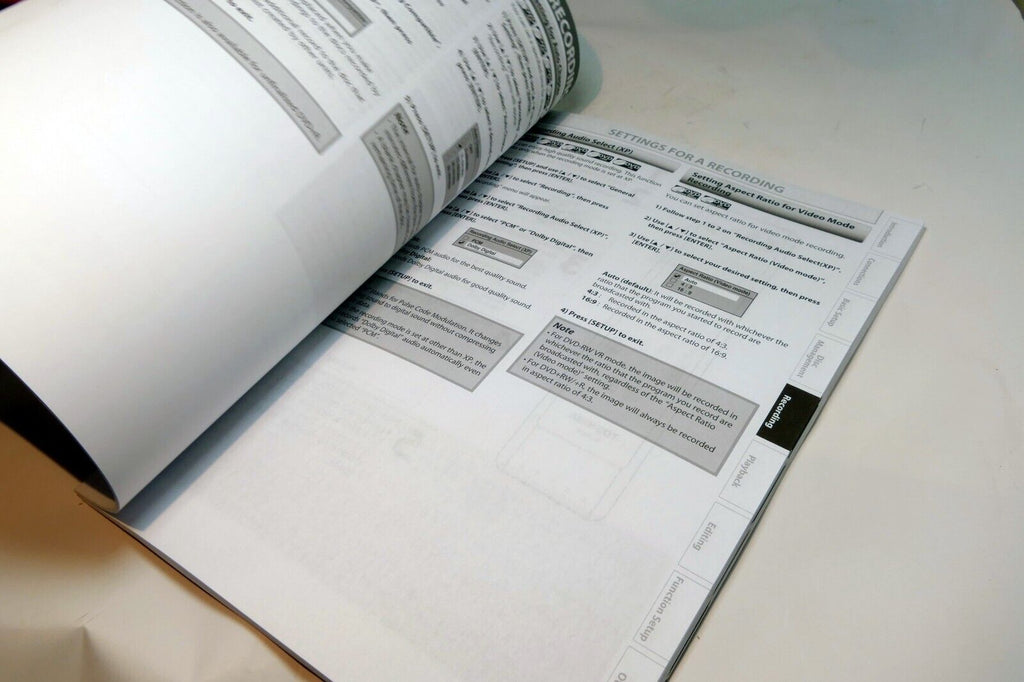 Manual Instruction Guide for Toshiba DVD Video recorder DR430KU