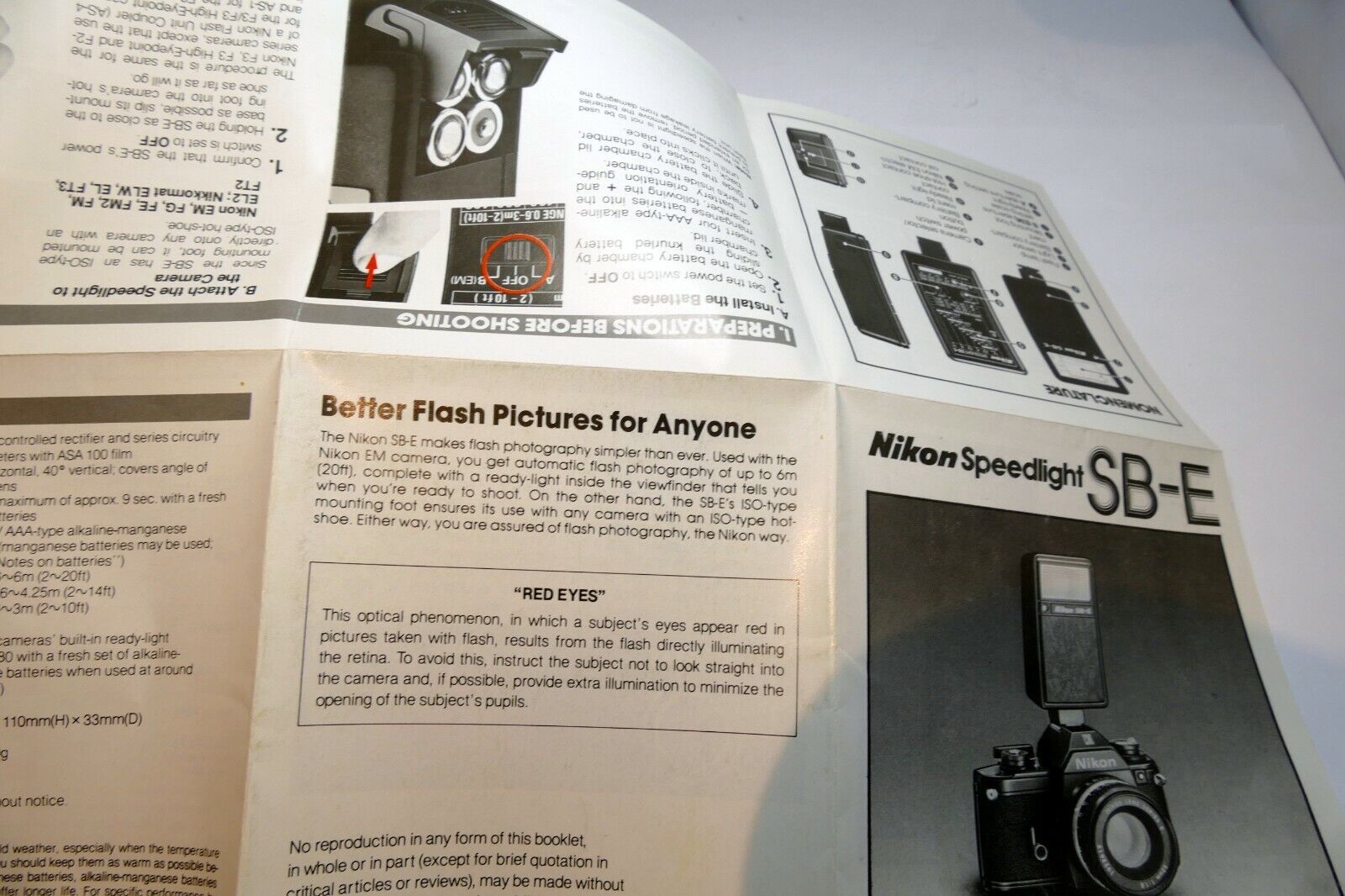 Nikon SB-E flash Instruction manual Guide book  Speedlight English