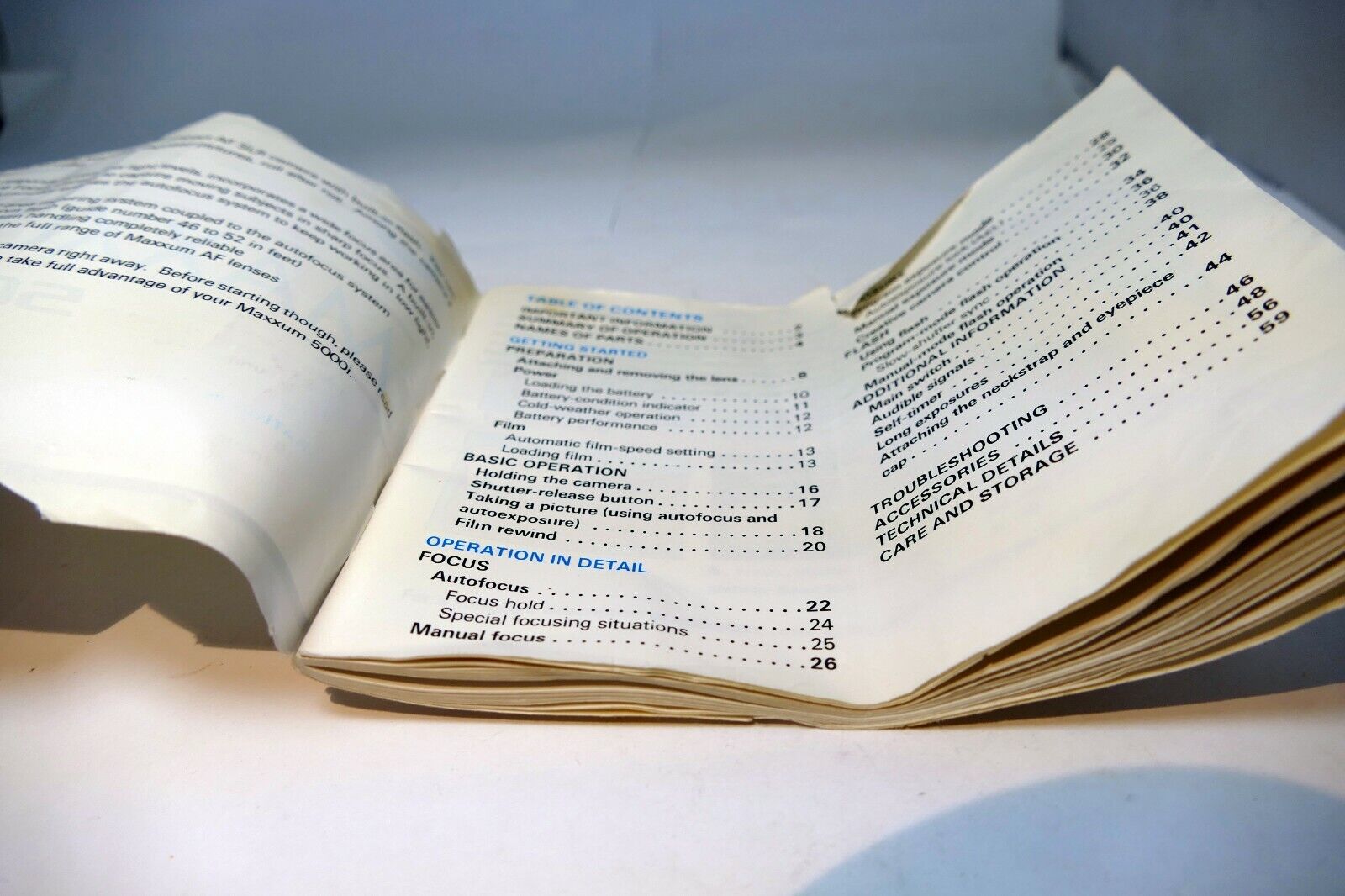 Minolta Maxxum 5000i Camera Guide Owners Manual  English EN