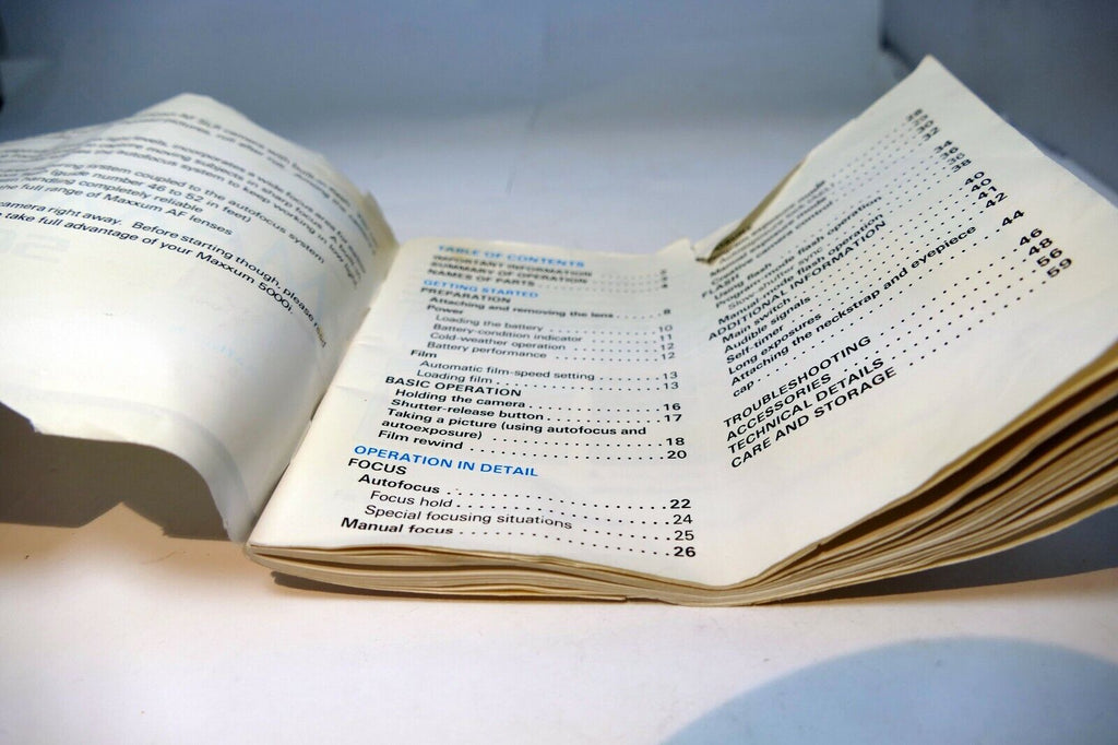 Minolta Maxxum 5000i Camera Guide Owners Manual  English EN