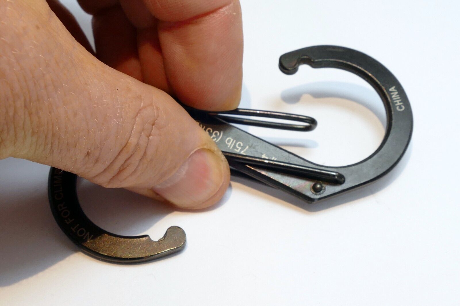 Nite Ize S-Biner Stainless Steel Black Dual-Gated Carabiner for camera strap