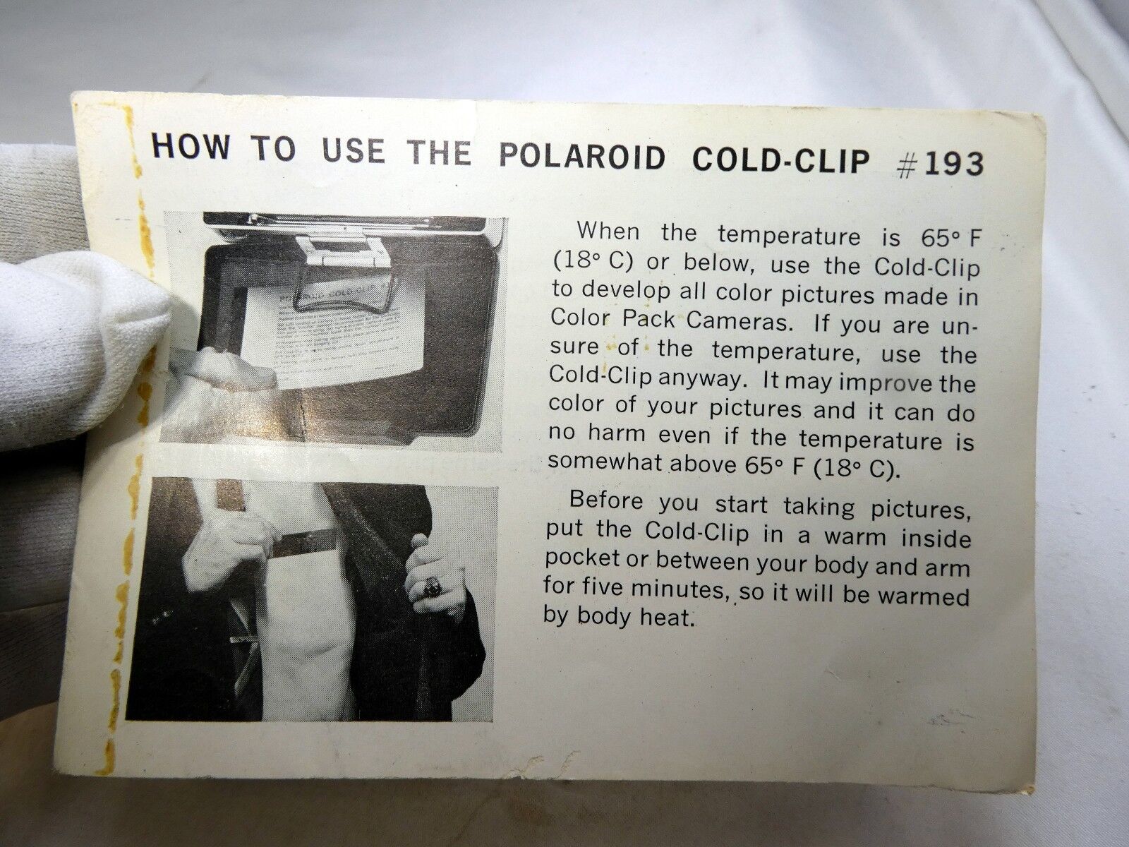Polaroid Camera How to use Cold Clip  instructions Guide 75 speed