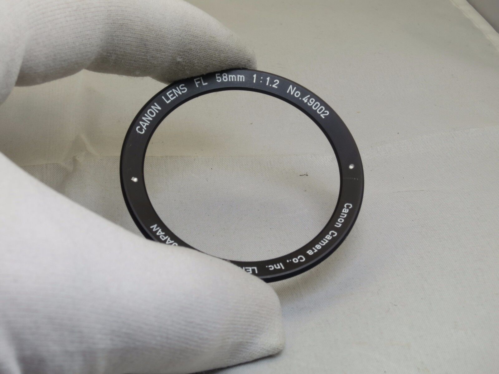 Canon Lens FL 58mm f1.2 Lens Logo Decal ring only (lens part)