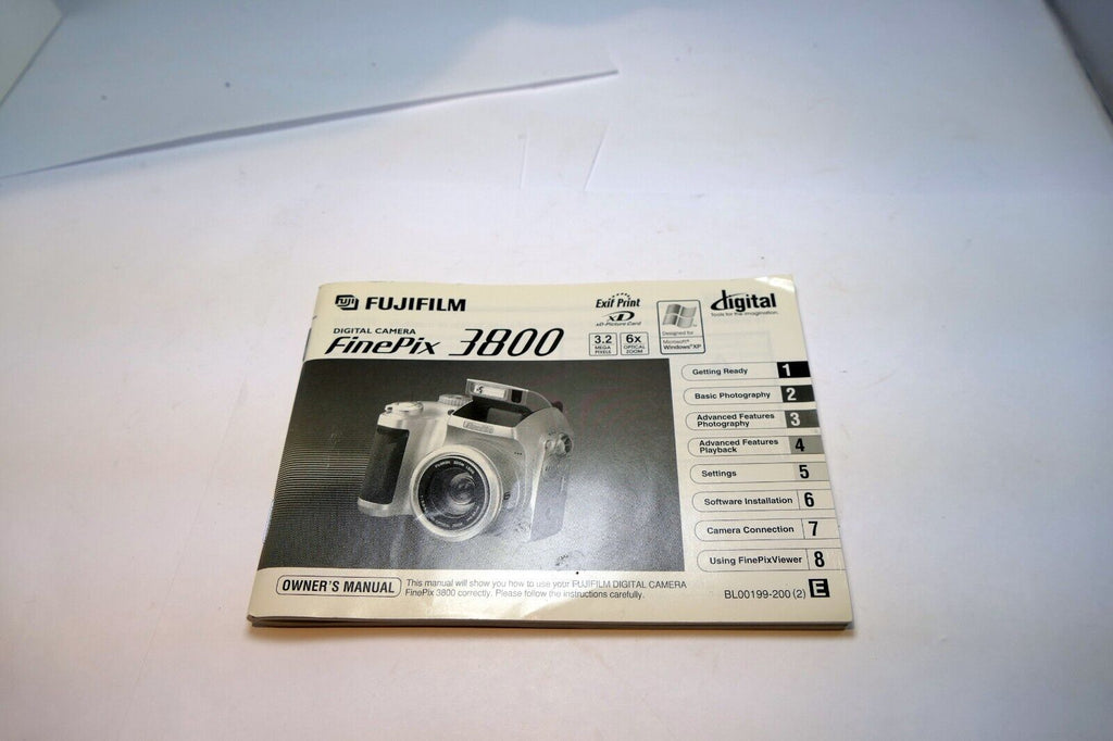 FUJIFILM FINEPIX 3800 DIGITAL CAMERA OWNER'S MANUAL GUIDE BOOK