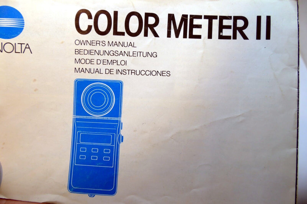 Minolta Color meter II Owner's manual  Instruction Guide E English Fr ES Gr