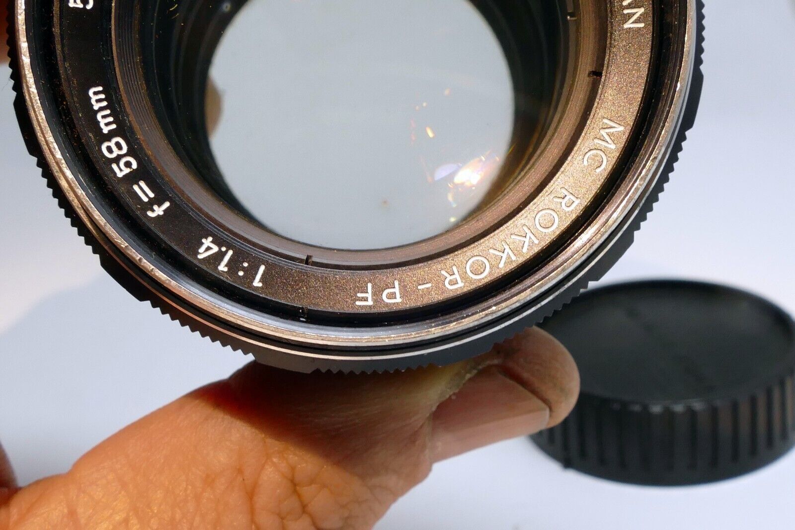 Minolta  58mm f1.4 Lens manual focus MC Rokkor-PF  w/ fungus AS IS PARTS
