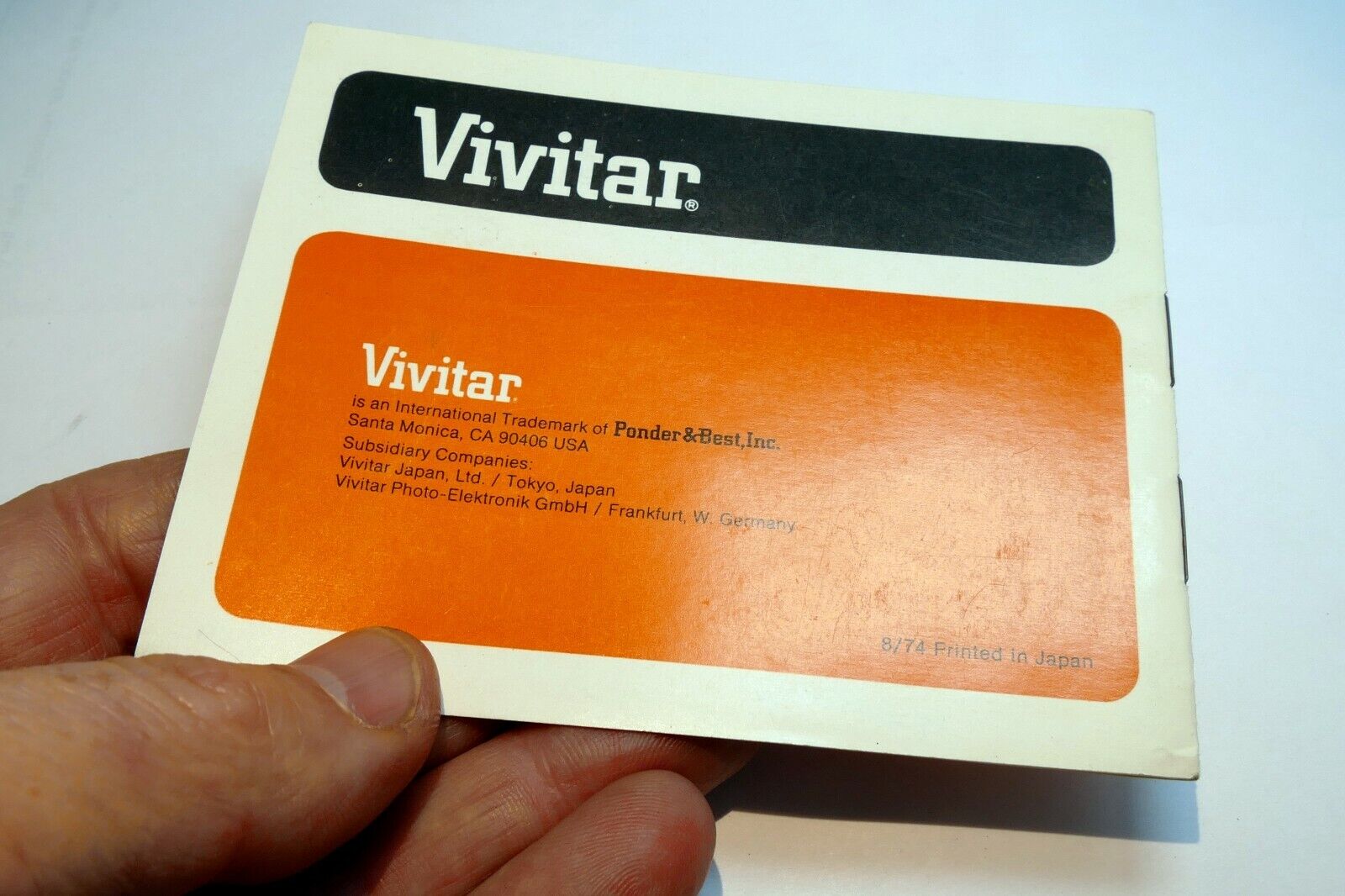 Vivitar Wide angle 28mm f2.5 lens Instruction Owner's Sheet  Guide