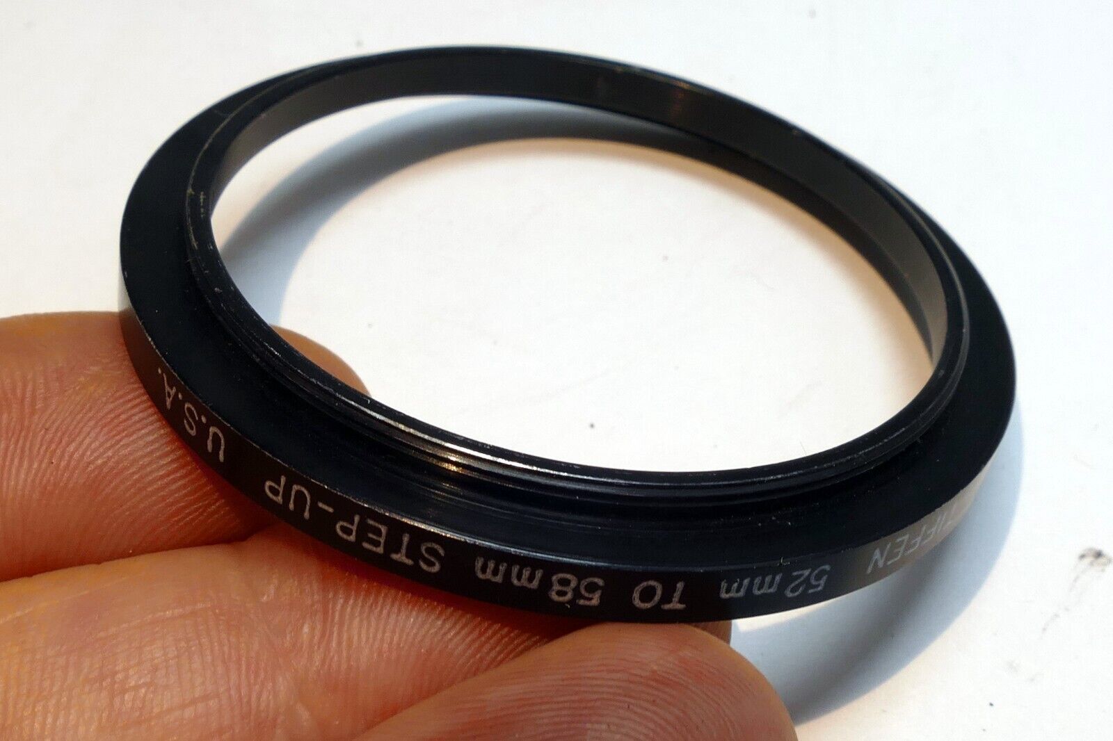 52mm to 58mm Step-up ring Metal adapter double threaded for lens filter made USA