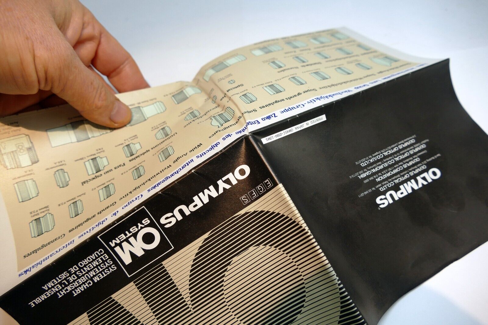 Olympus OM System  chart lens accessory guide brochure