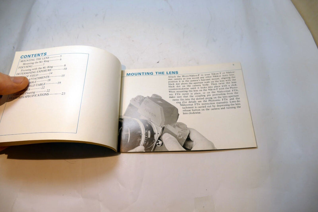 Nikon Micro-Nikkor-P 55mm f3.5  FLENS Instruction Guide Manual 1971