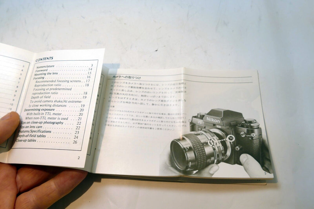 Nikon Micro-Nikkor 55mm f2.8 Ai-s LENS Instruction Guide Manual 1980