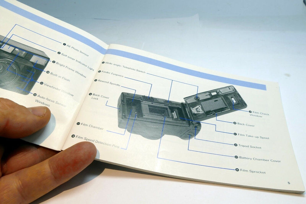 Konica MR. 640 Camera Guide Instruction Manual English Francais Espanol Italiano