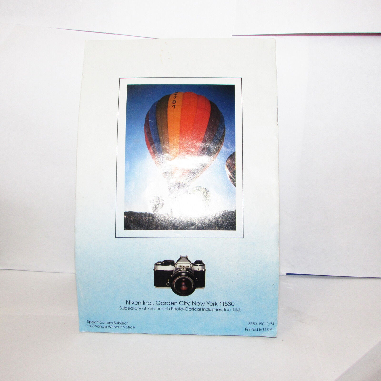 Used Nikon FE Automatic Compact camera Guide Brochure 1981 Printed USA O31215