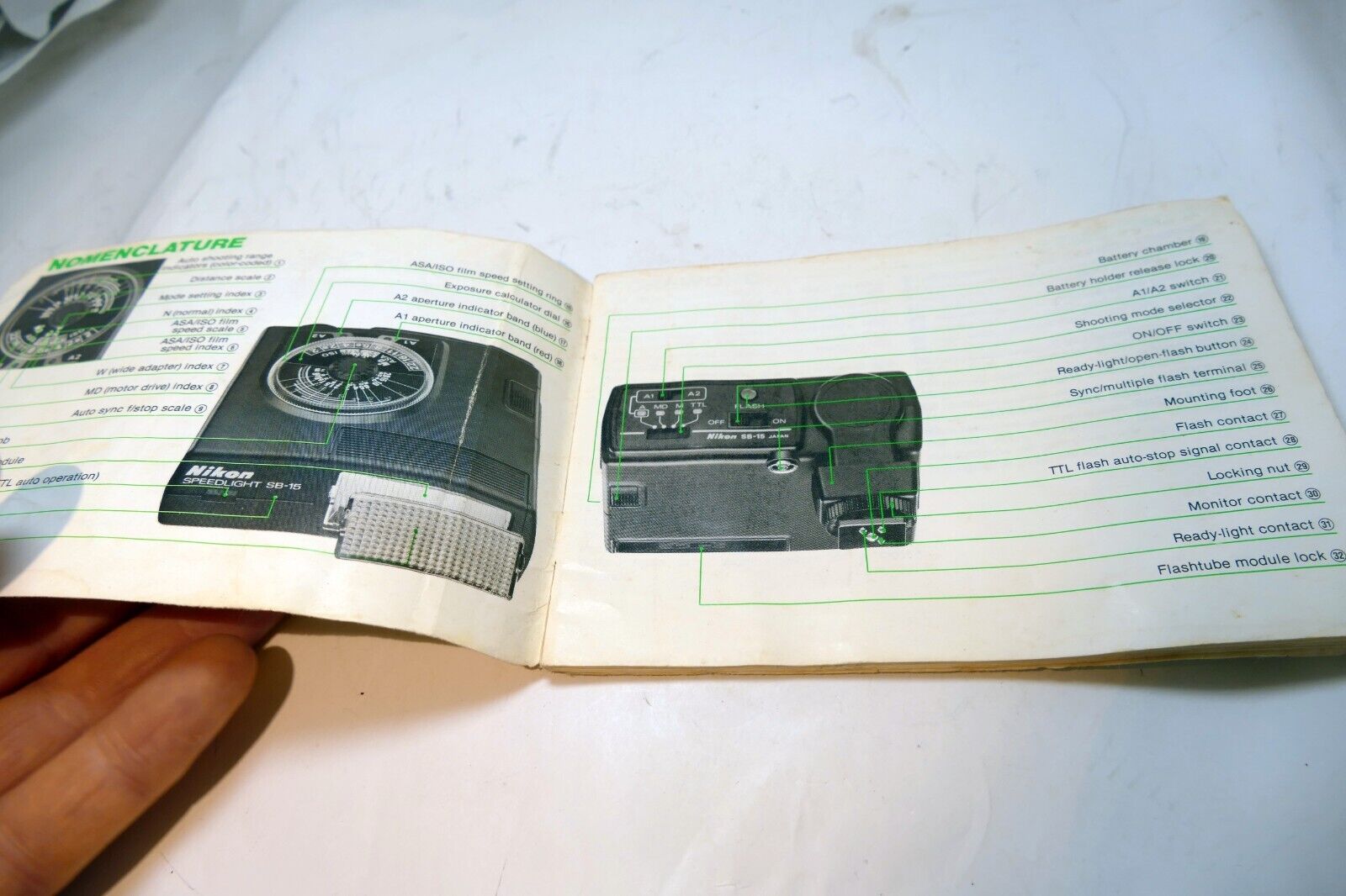Nikon SB-15 Speedlight Flash Instructions manual guide English EN - vintage