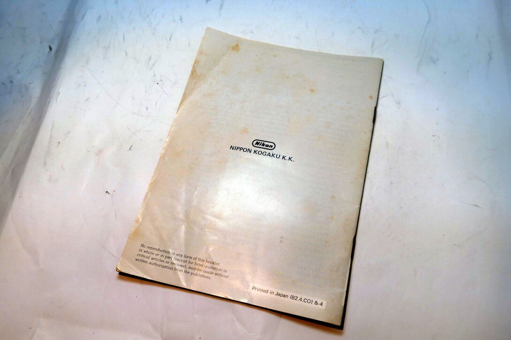 Nikon E series 75-150mm f3.5 Ai-s LENS Instruction Guide Manual 1982