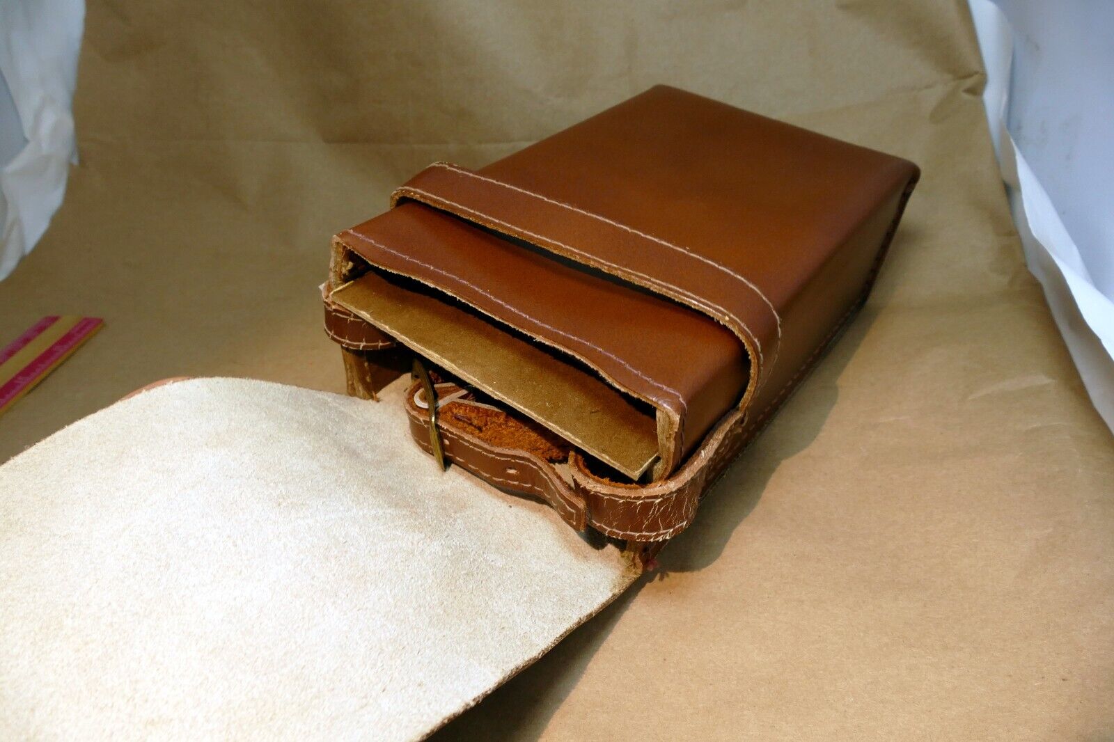 Top Grown Leather Camera Case for Kodak made in USA vintage messenger with strap