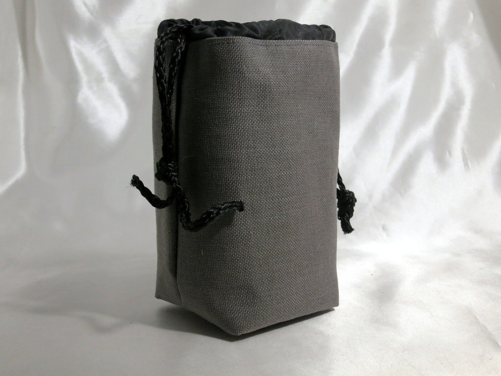 Soft Gray Fabric Lens protective Case Pouch h5.5"x w2.5" R.O.C. - Taiwan 9104039