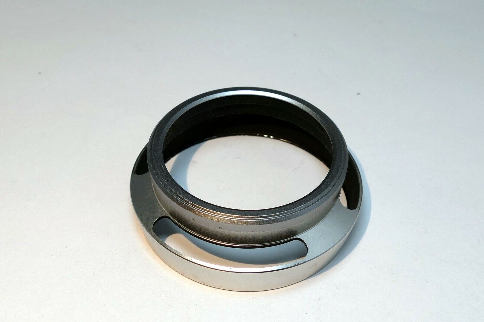 49mm Metal Lens Hood Shade screw on type vented silver threaded