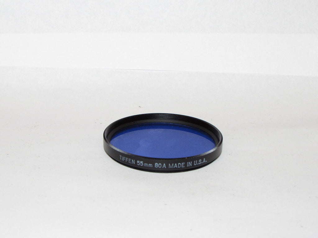 Used Tiffen 80A BLUE 55mm Lens Filter Made in USA O33340