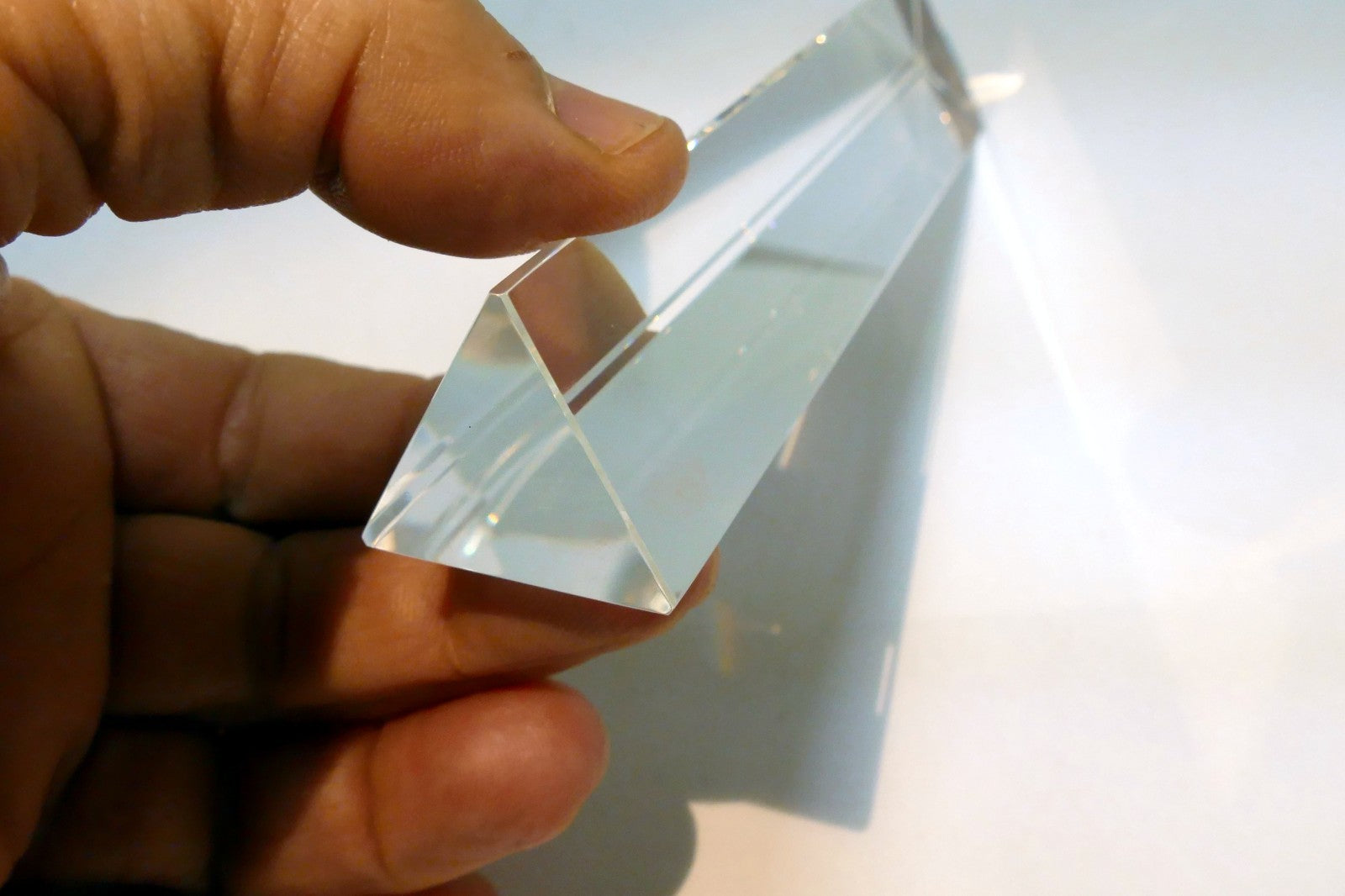 OPTICAL GLASS PRISM OPTICS 1X6" long triangle