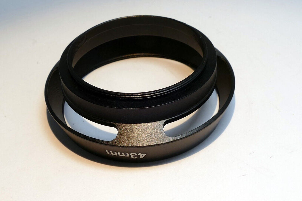 Metal Lens Hood 43mm Screw in Shadedouble  threaded vented
