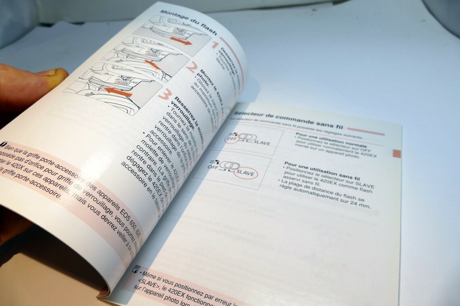 Canon Speedlite 420 EX Mode D'emploi F Francaise Guide d'instructions du flash