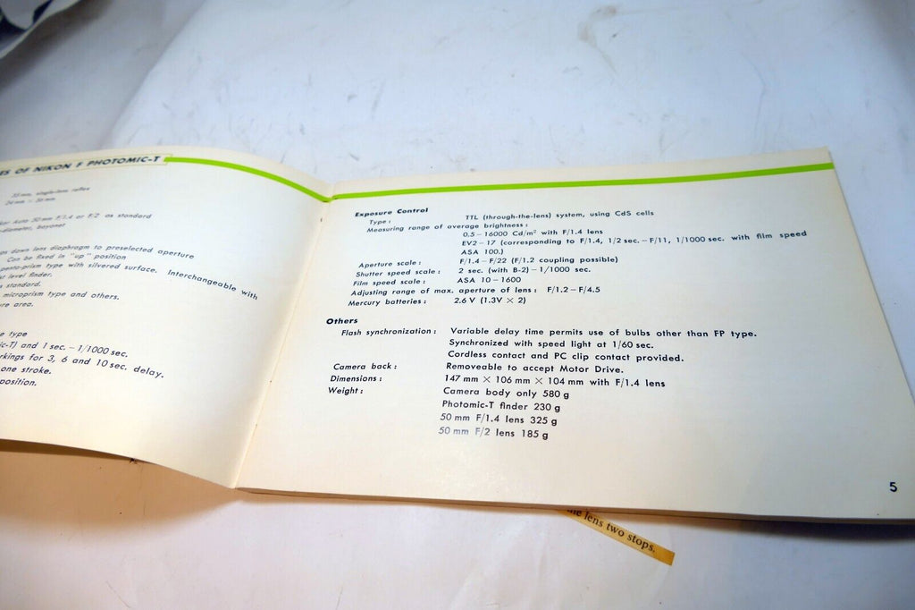 Nikon F T Tn  Photomic finder Metered Prism Instructions manual guide English EN