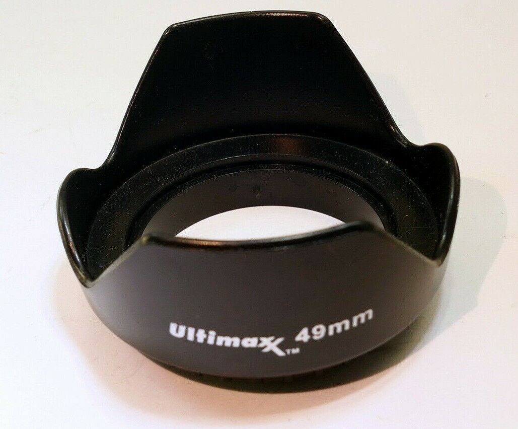 49mm Lens Hood Plastic screw in threaded for normal lenses flower petal shaped