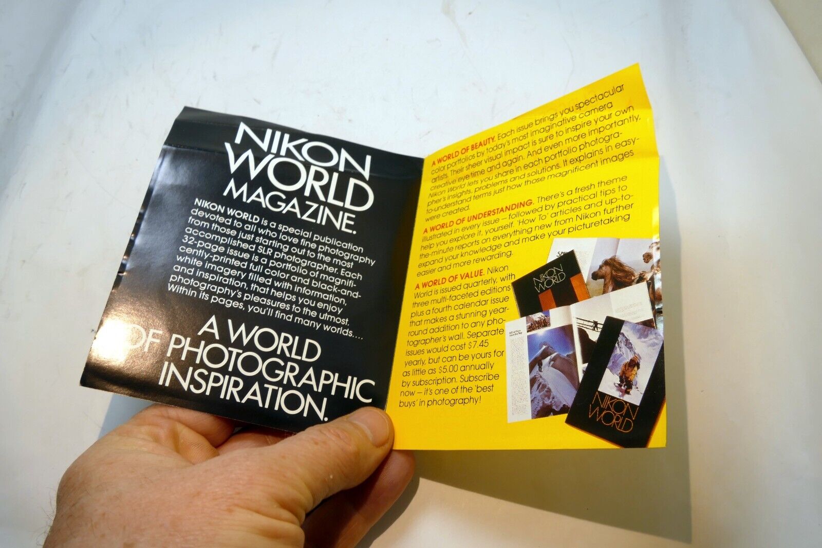 Order card form for Nikon World Photographic Magazine - vintage 1980's