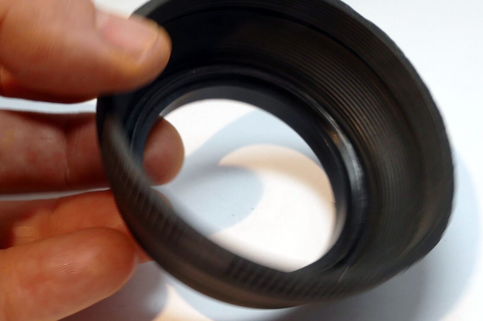 55mm Rubber Lens Hood Shade single threaded collapsible 3-way telephoto wide ang