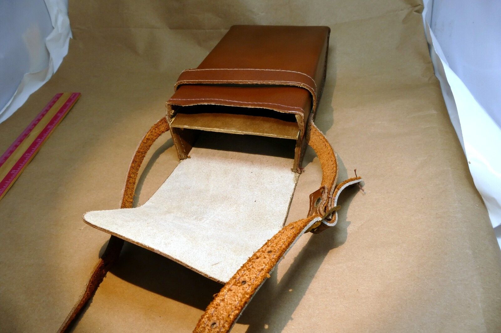 Top Grown Leather Camera Case for Kodak made in USA vintage messenger with strap