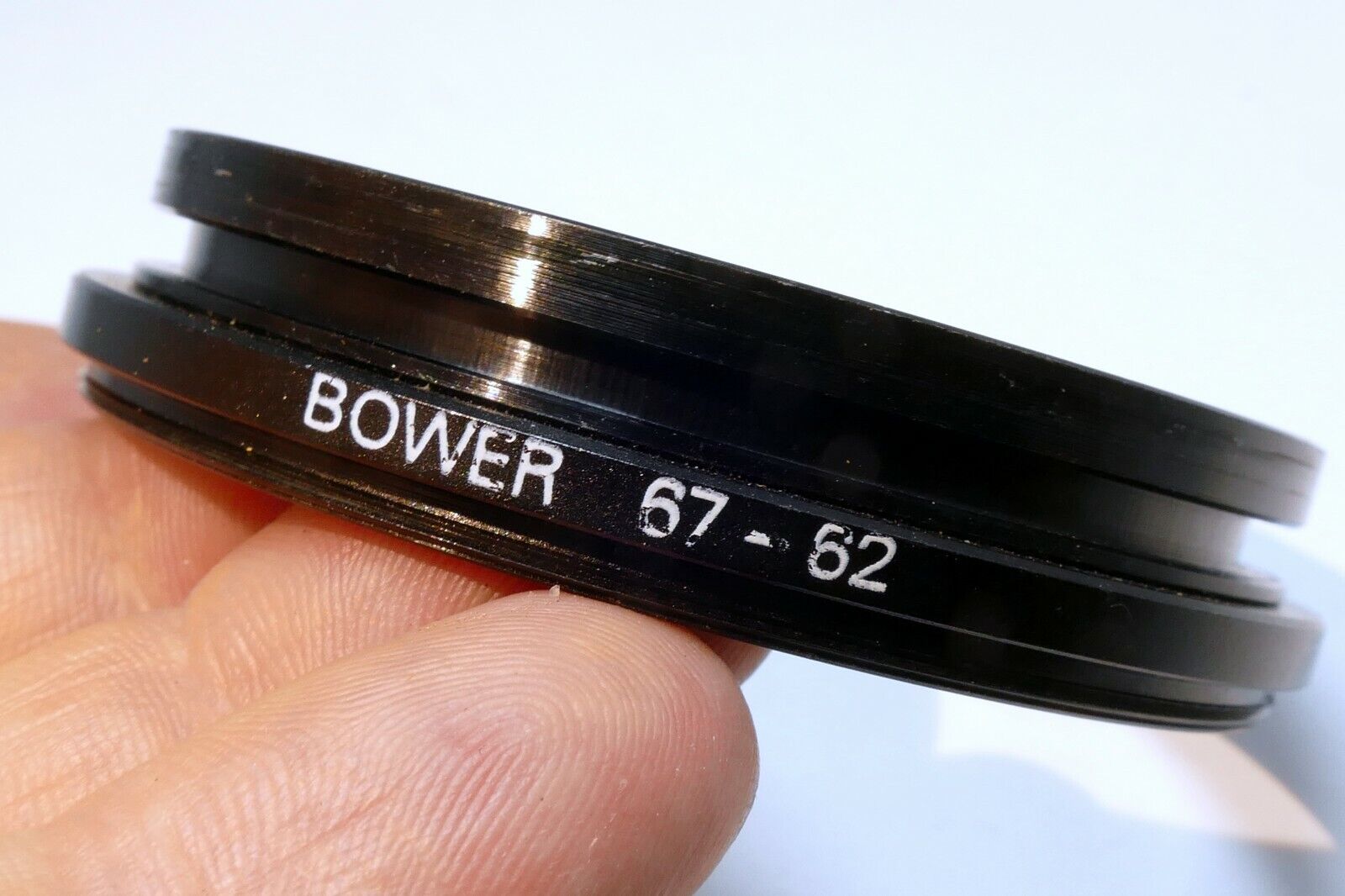 67mm to 62mm OD lens filter holder adapter ring step-up double lip on front