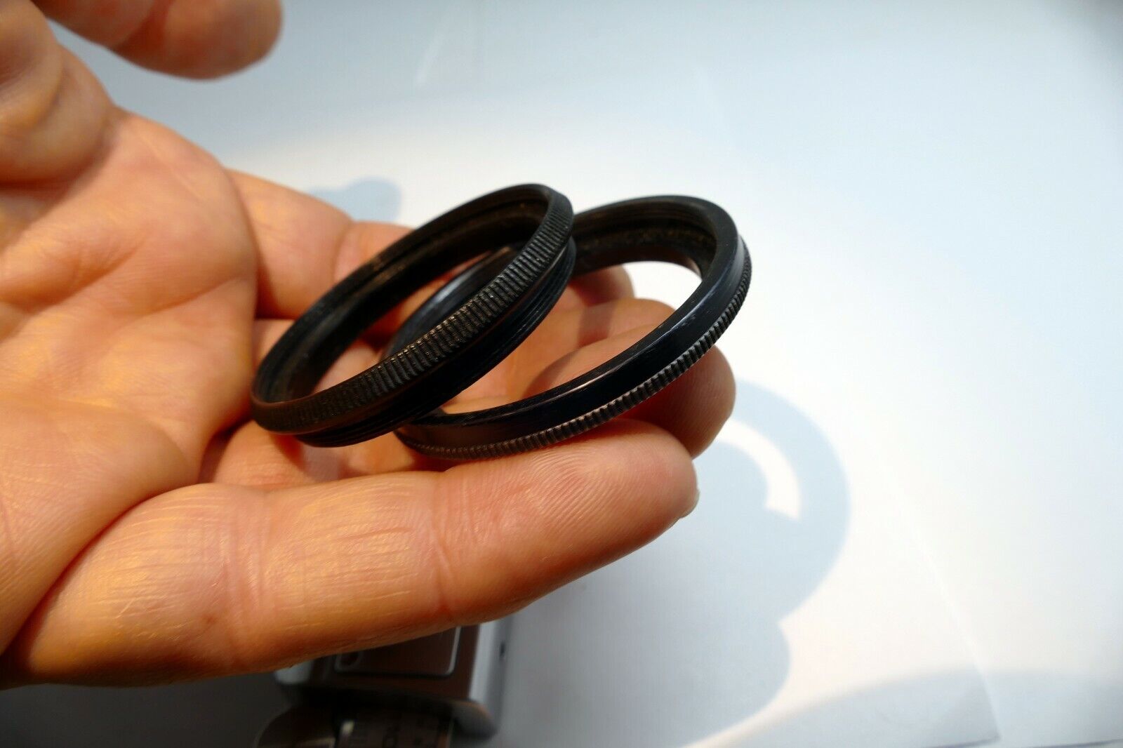 40.5mm to series 6 VI 44.5mm metal adapter filter holder w/ retaining ring Black