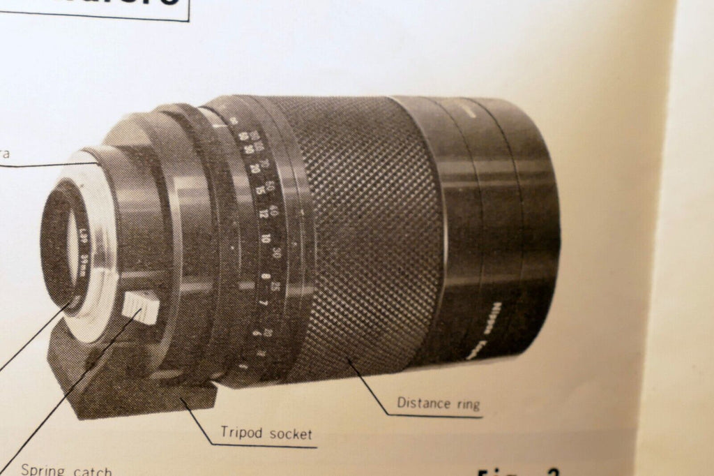 Nikon Reflex-Nikkor 500mm f8 CATADIOPTRIC FLENS Instruction Guide Manual