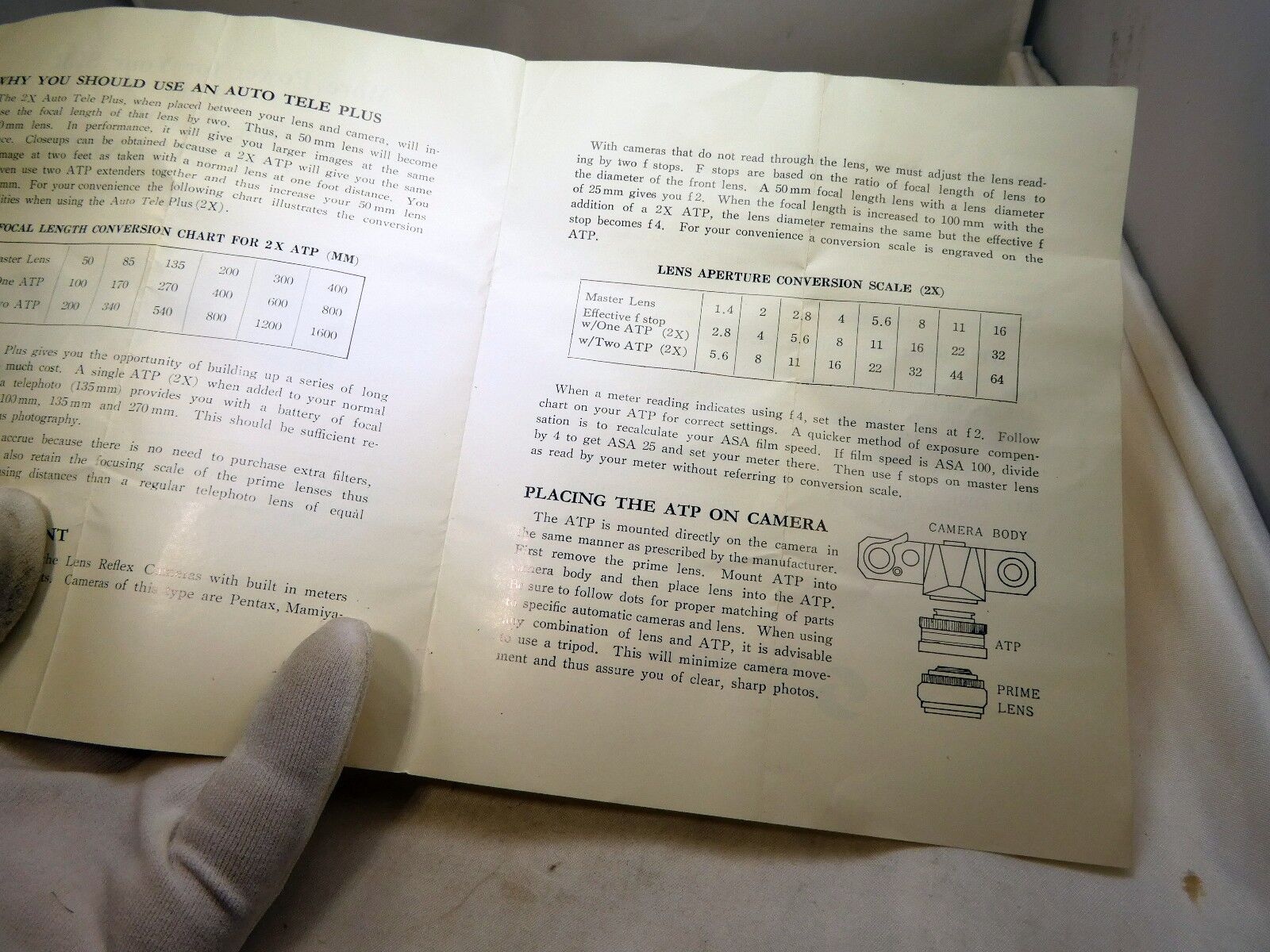 Samigon 2X Tele Lens ATP Extender Instruction  Manual Guide