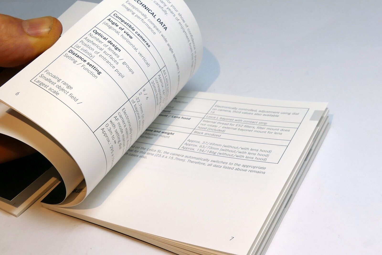 Leica Summicron-TL 23mm f2.0 f2 11081 Lens Instructions manual Guide