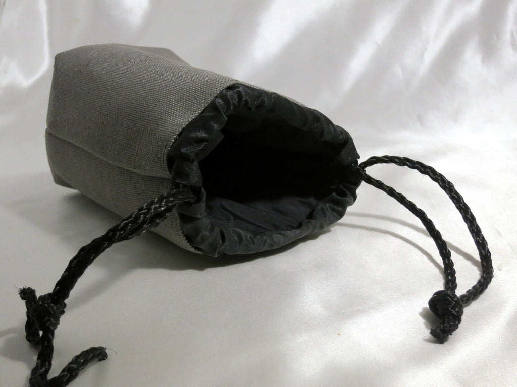 Soft Gray Fabric Lens protective Case Pouch h5.5"x w2.5" R.O.C. - Taiwan 9104039