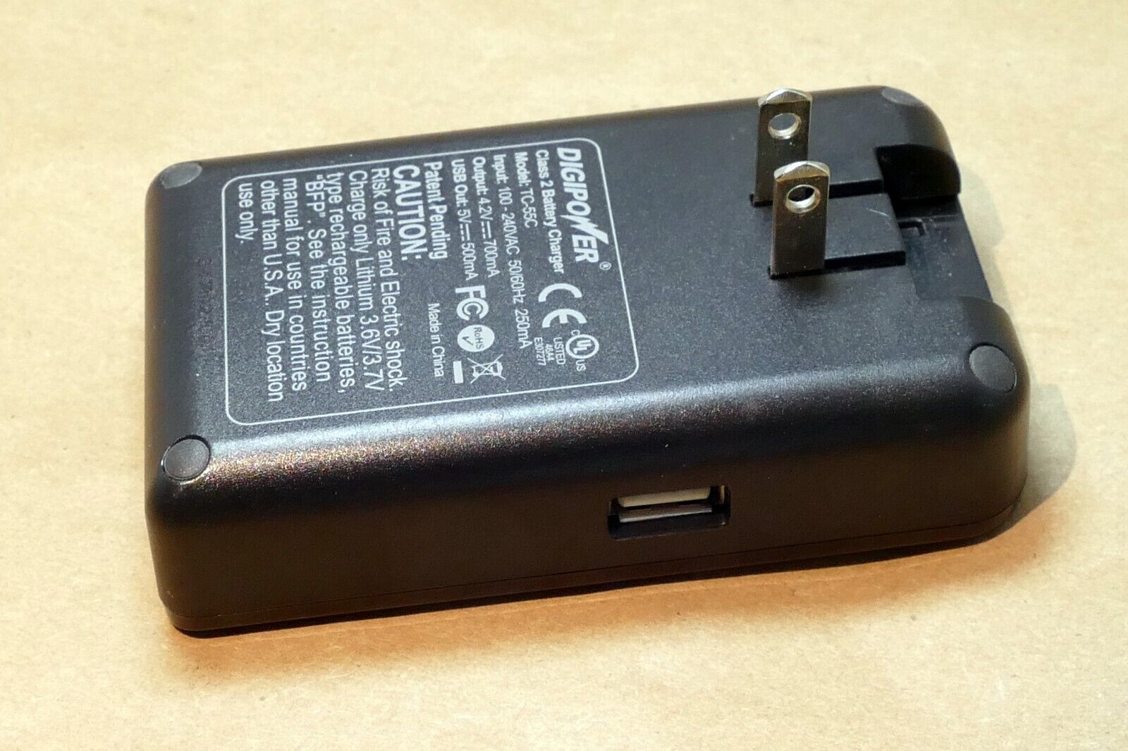 DIGIPower TC-55C Class 2 Travel Battery Charger for Panasonic Digital Camera 55C
