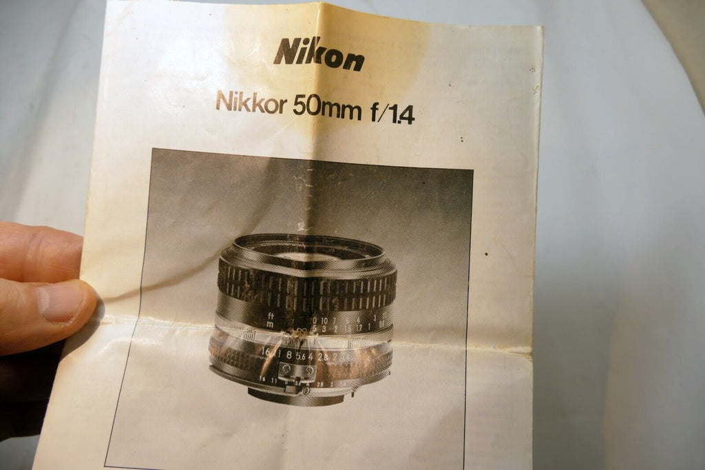 Nikon Nikkor 50mm f1.4  Ai-s LENS Instruction Guide Manual 1984 Fr gr Sp EN