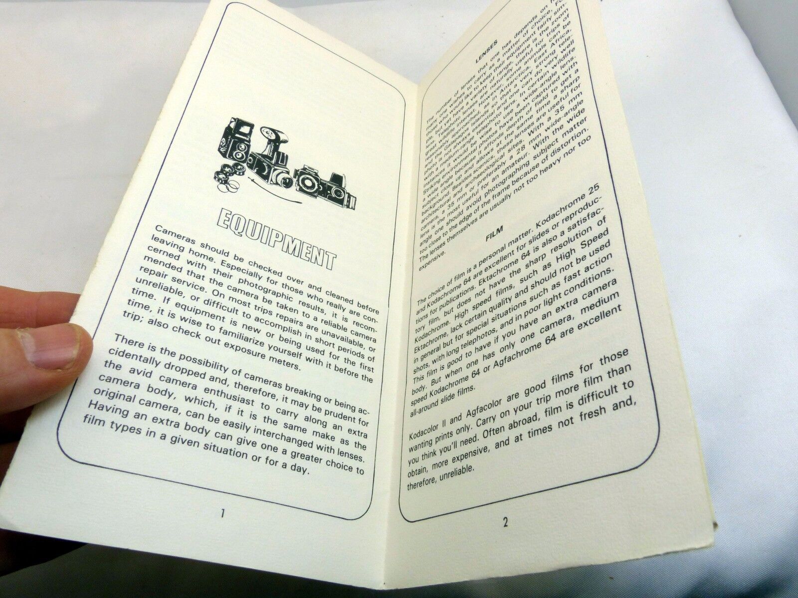 Photographic Hints & Tips for Tourists 1960 Guide Brochure  (EN) English camera