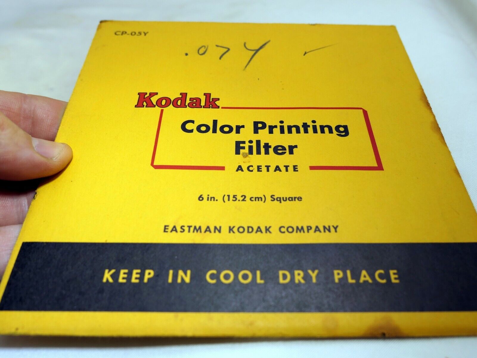 KODAK Color Printing Lens Filter 6X6" gelatin square CP-05Y Light Yellow
