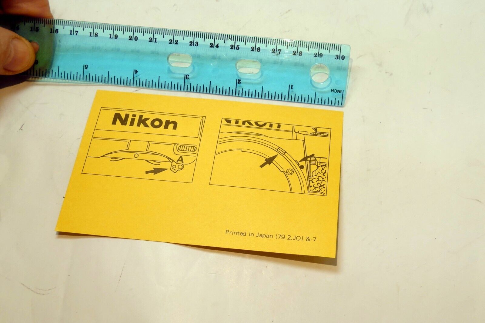 Nikon card for Ai coupling guide  for F2A Photomic camera