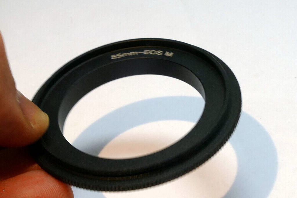 55mm to Canon EOS M Mirrorless camera mount adapter  Reverse ring Macro close-up