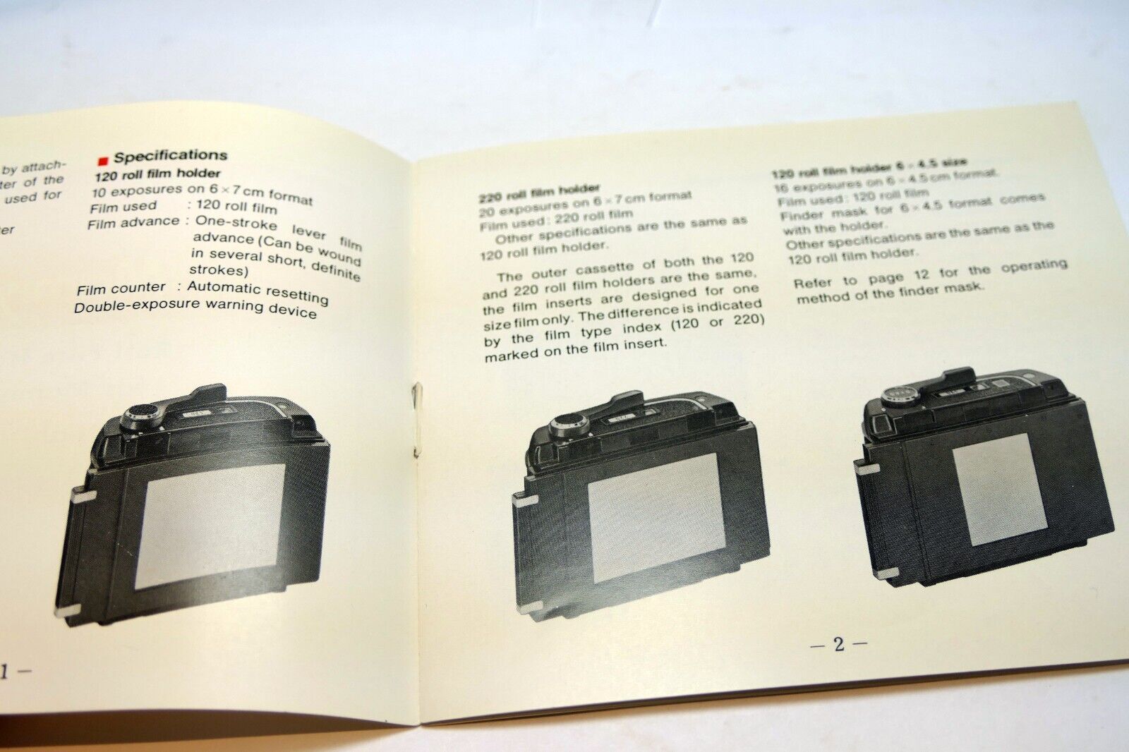 Mamiya RB67 6X7 Roll Film Back Holder OWNER'S MANUAL GUIDE Instructions