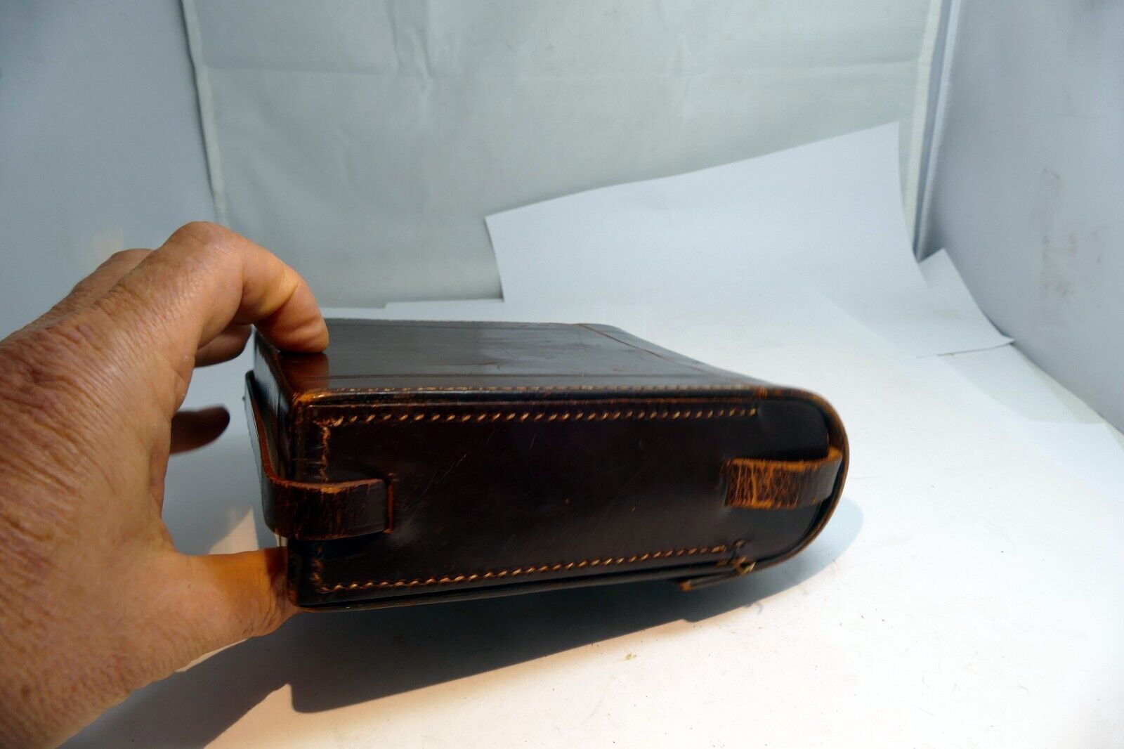 KODAK folding CAMERA MESSENGER CASE  leather genuine - vintage EOM