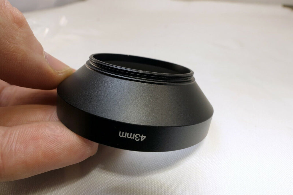 43mm Metal LENS hood Wide Angle for 3.5cm 2.8cm screw w/ threads in front rim 62