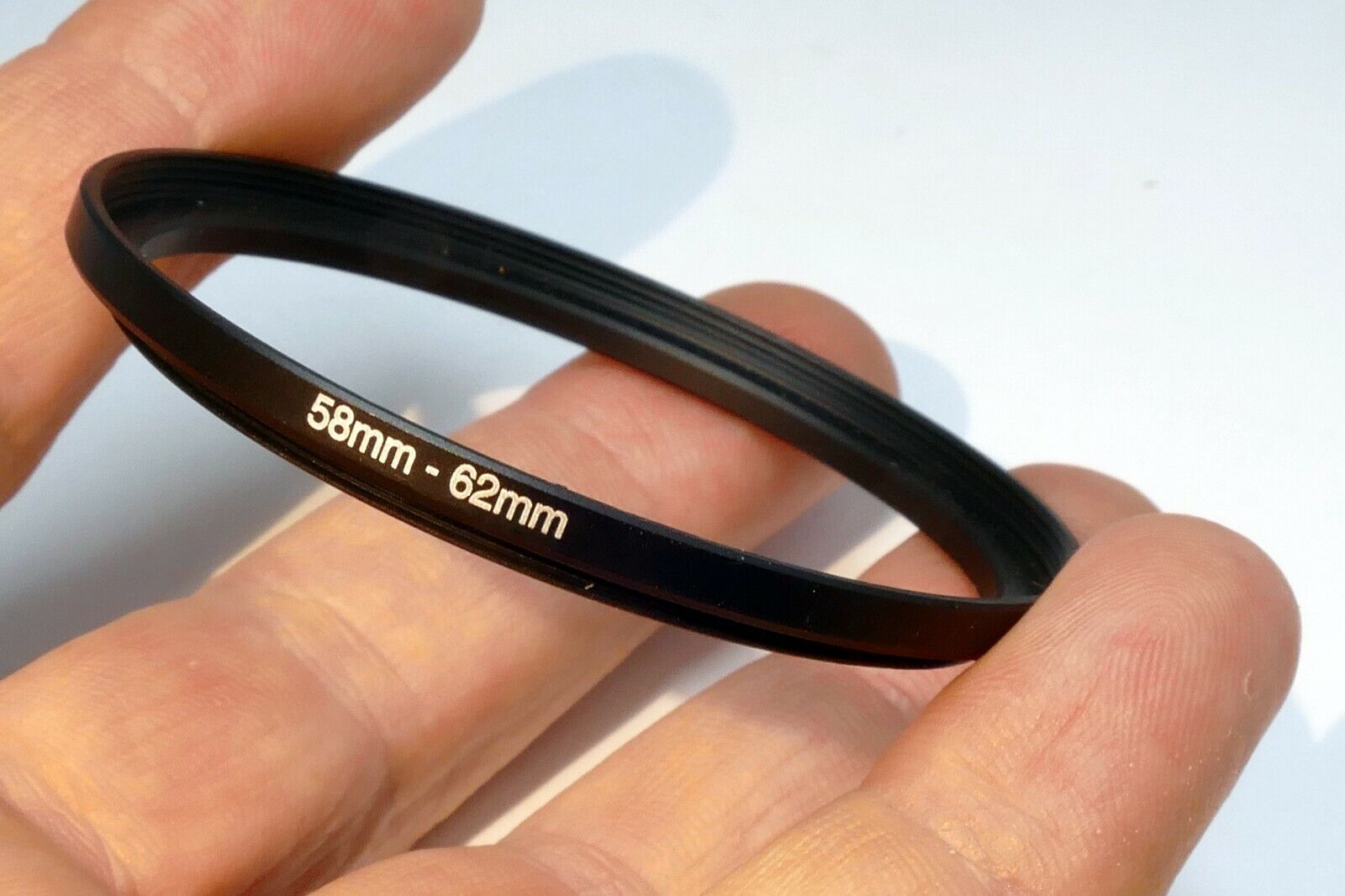 58mm to 62mm  lens ring  step up adapter threaded thin profile